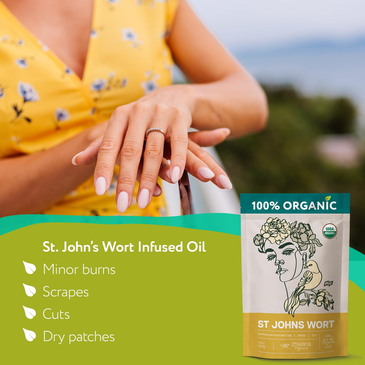 Zhivana Organics Saint John’s Wort tea floral-aroma inviting a calm ritual