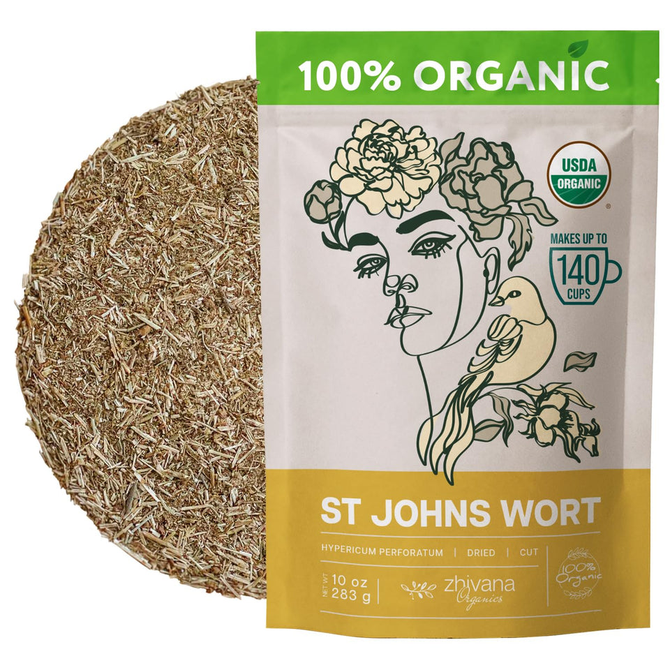 Zhivana Organics Saint John’s Wort tea loose-leaf for a soothing moment