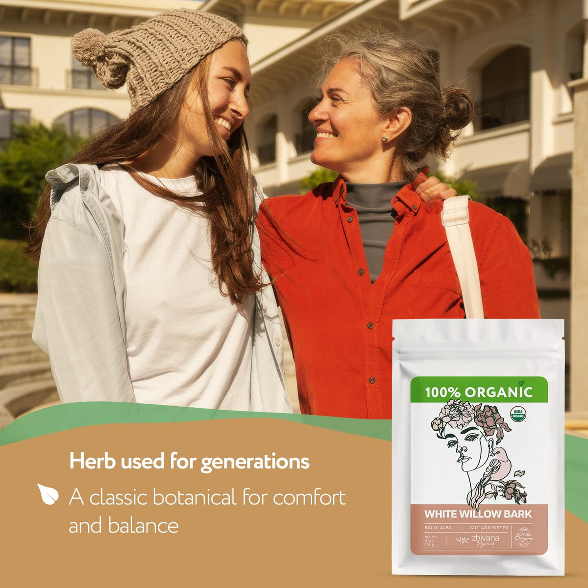 Zhivana Organics wild-harvest willow bark naturally dried for pure flavor