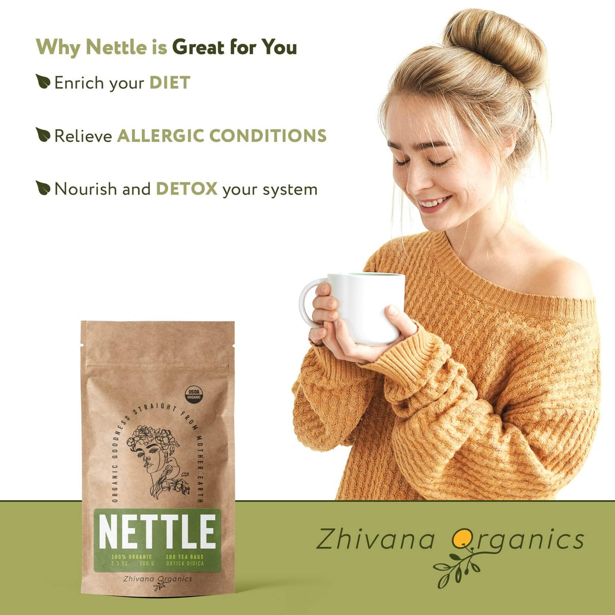Zhivana Organics wild nettle harvest in May highlighting peak potency.