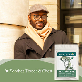Zhivana Organics wildcrafted mullein tea leaves capture a soft, airy aroma when brewed.