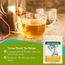 Zhivana Organics Yarrow Tea daily ritual promotes gentle relaxation and reflection.