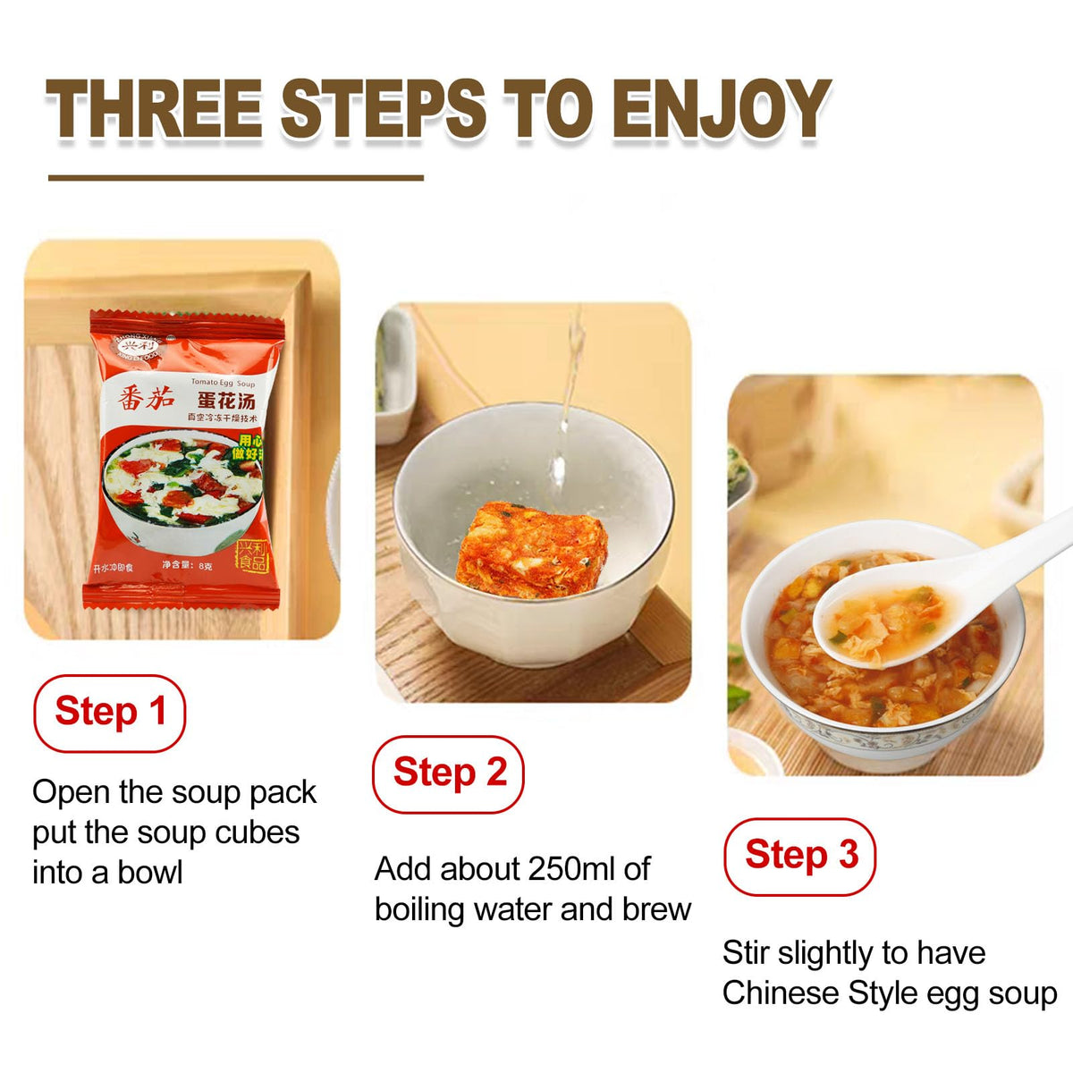 ZHONG XIANG XING LI FOOD egg flower soup mix mushroom flavor savory comfort.