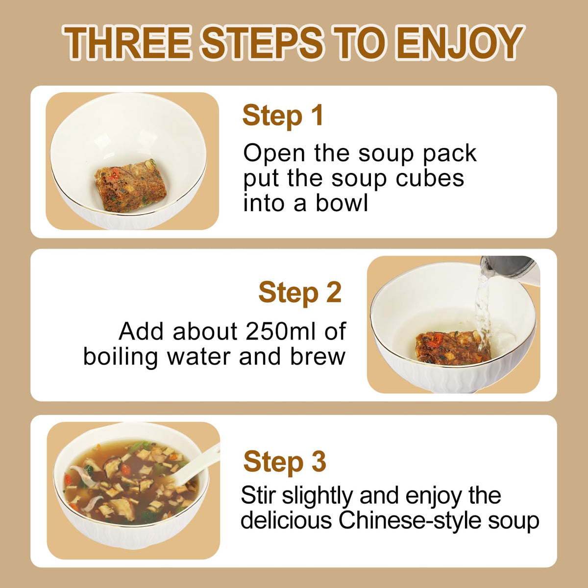 ZHONG XIANG XING LI FOOD quick prep soup sachet dissolving in hot water
