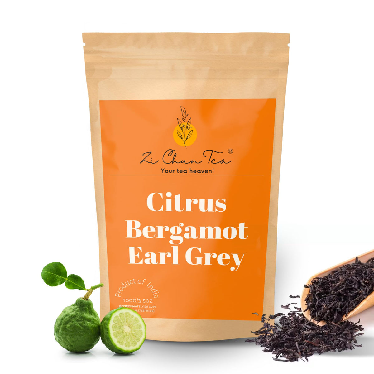 Zi Chun Tea bergamot loose leaf bundle with rich citrus aroma.