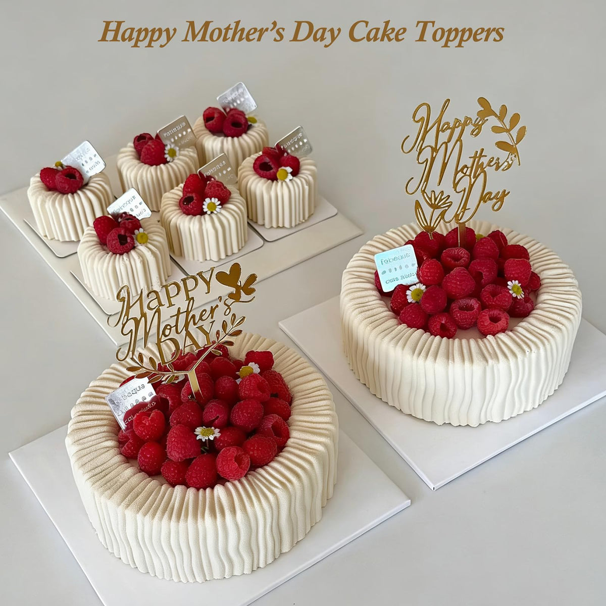 ZINDIACINE gold acrylic topper adds luxe shine to desserts