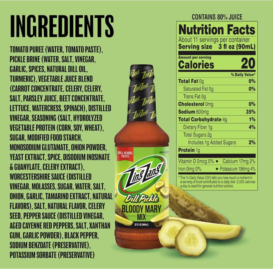 Zing Zang dill brine detail on the bottle
