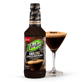 Zing Zang Espresso Martini Mix bottle on the counter for easy at-home espresso cocktails.