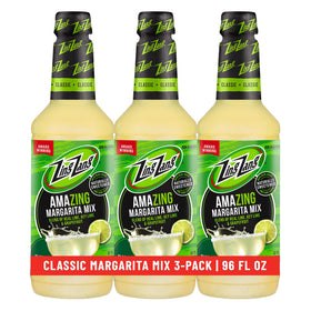 Zing Zang Margarita Mix bottle featuring 3 citrus juices and mango puree, ideal for easy mango margaritas.