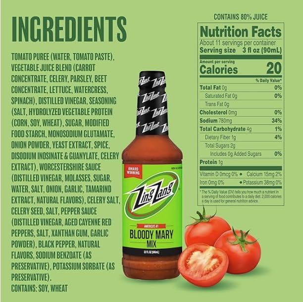 Zing Zang Pickle Bloody Mary bottle showcasing briny flavor