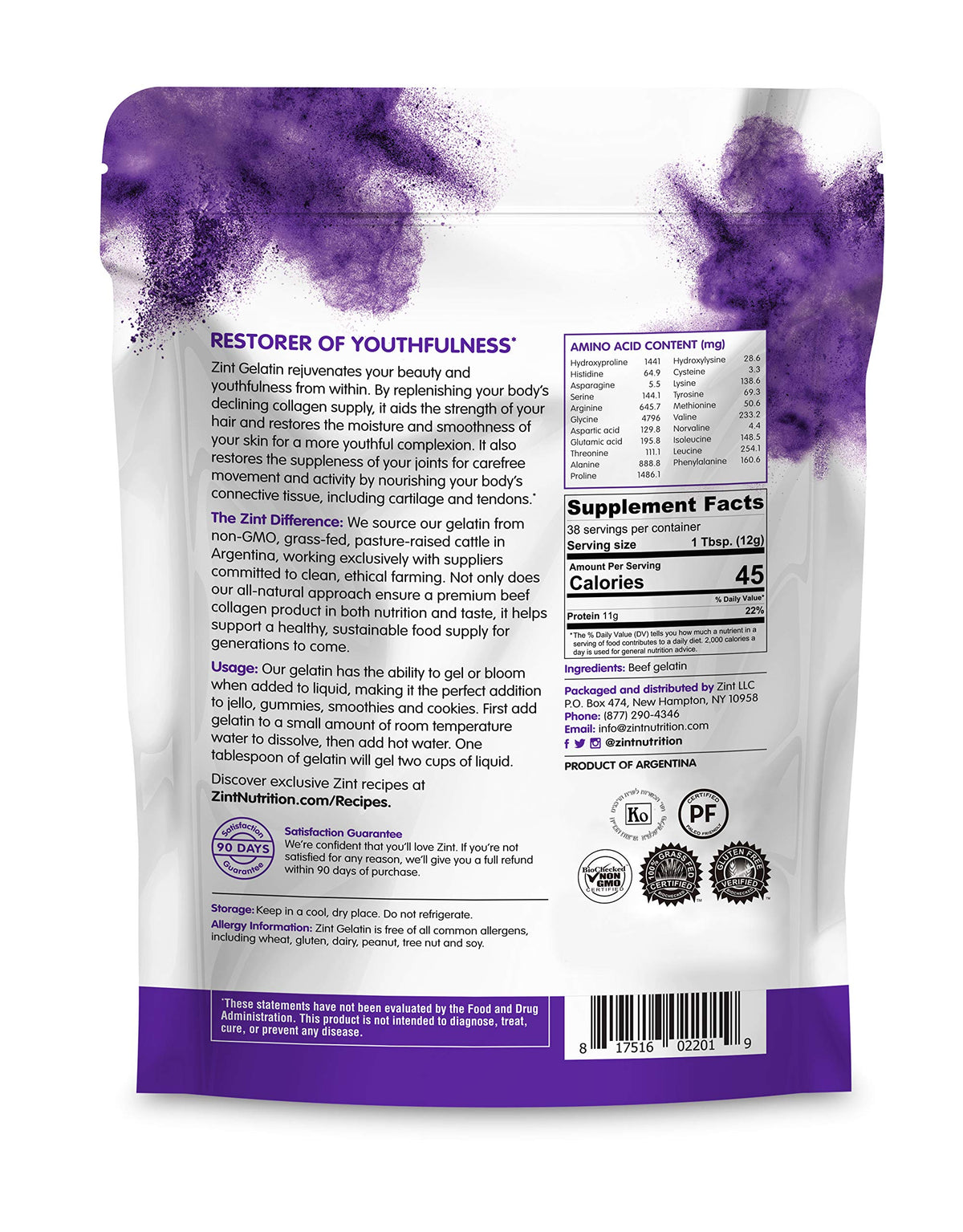 Zint neutral-flavor gelatin pour illustrates seamless integration into drinks and recipes.