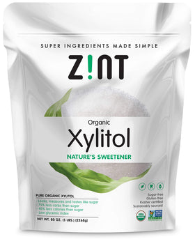 Zint Organic Xylitol bag packaging shows organic, sugar-free sweetness for everyday baking.