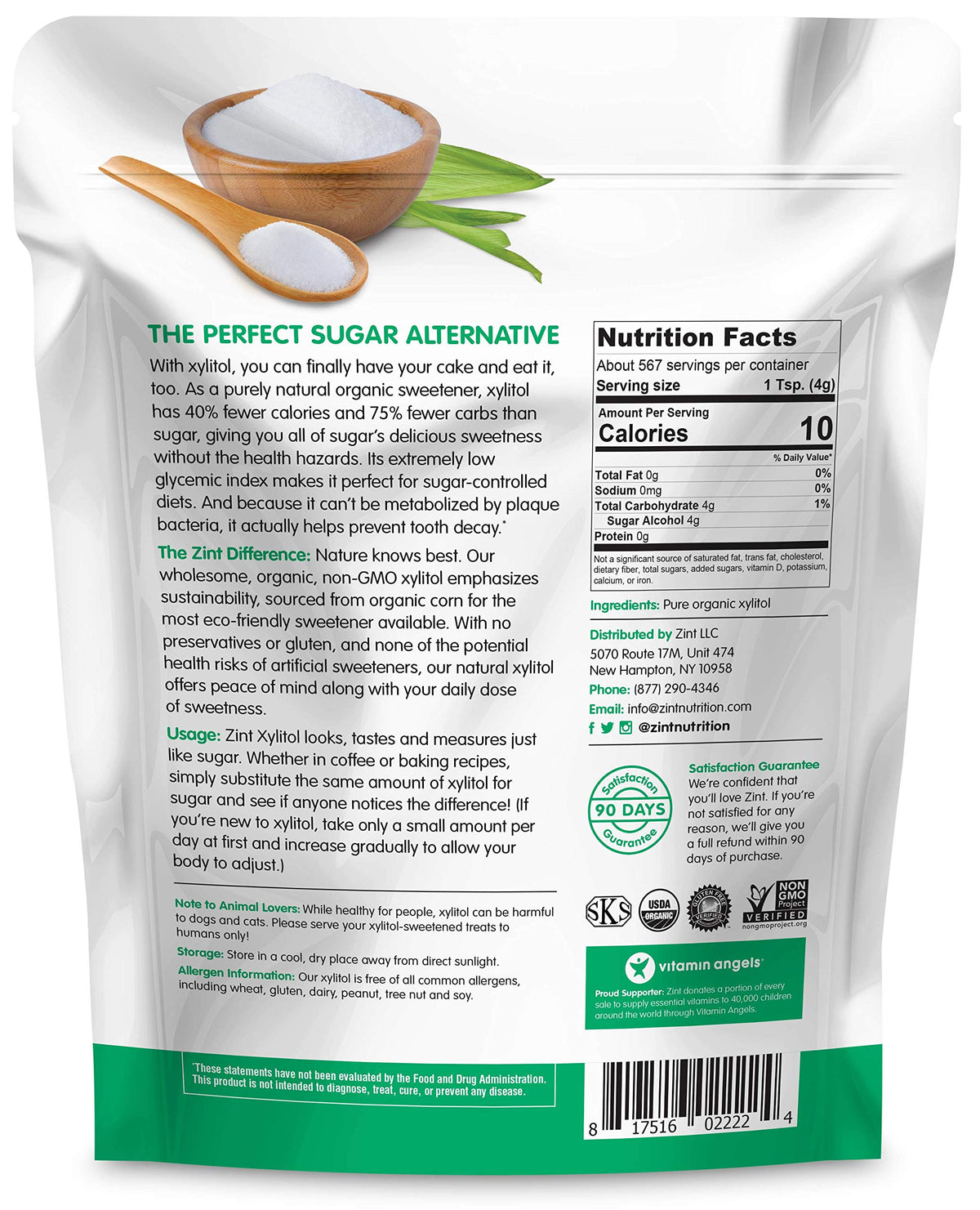 Zint Organic Xylitol cooking uses suggests versatile substitution in baking and beverages.