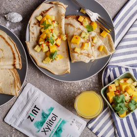 Zint Organic Xylitol product label communicates sustainable sourcing and low calorie impact.