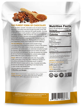 Zint Peru harvest cacao powder emphasizes ethical sourcing and vibrant flavor
