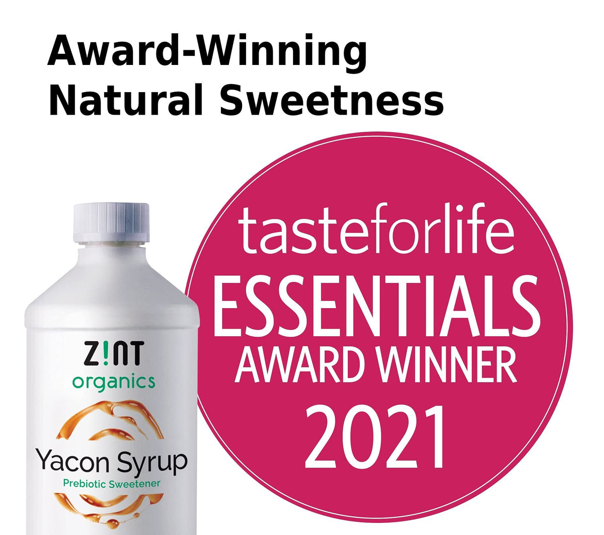 Pouring Zint Yacon Syrup into tea for a subtle, fiber-friendly flavor.