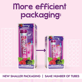 Zipfizz berry flavor powder mixed in water delivers a refreshing energy boost