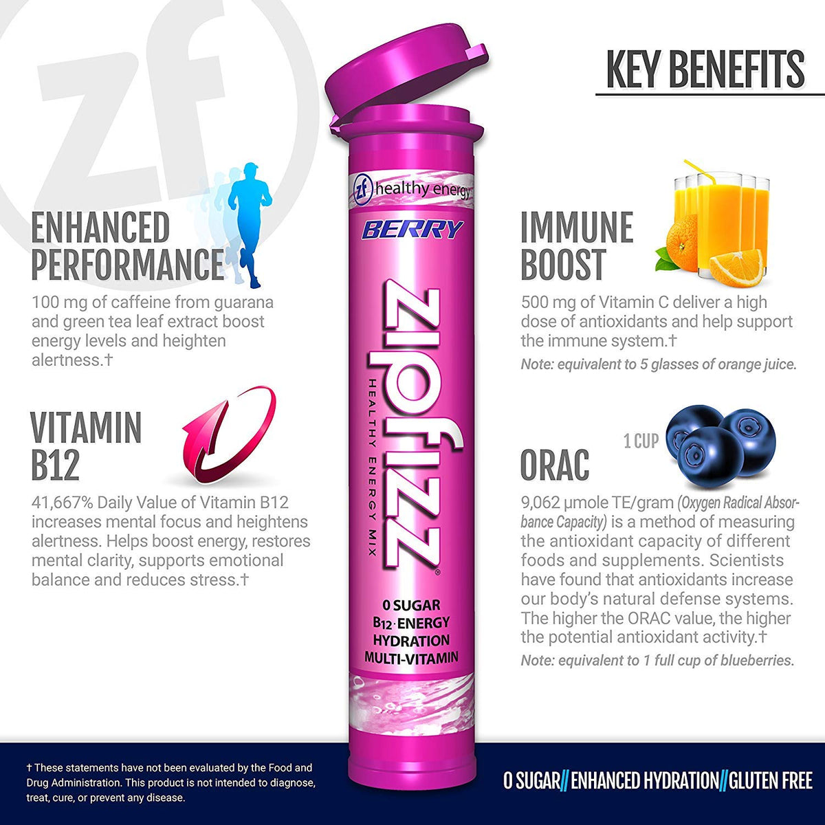 Zipfizz berry prepared energy drink in glass, refreshing and sugar-free.