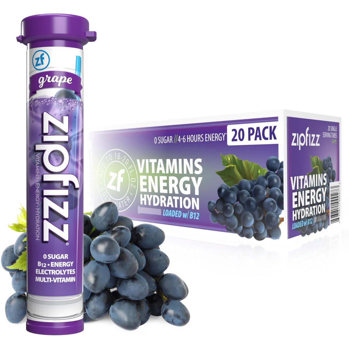 Zipfizz daily energy grape packet ready for on the go energy boost