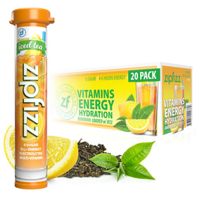 Zipfizz daily energy lemon tea pack front for on-the-go hydration