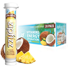Zipfizz daily energy pina colada powder poured for on-the-go energy