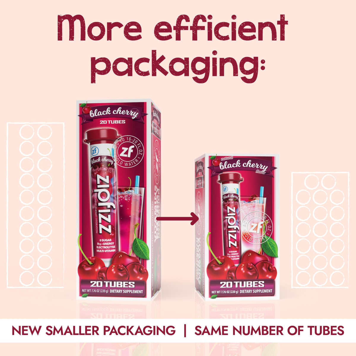 Closeup of Zipfizz tube highlighting compact, ready-to-use energy powder