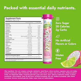 Zipfizz Dragon Fruit Lime in a glass bottle showing vibrant color.