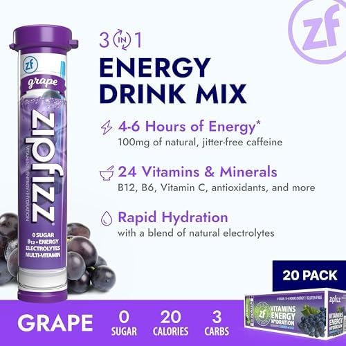 Zipfizz electrolyte and vitamin complex highlighting hydration and nutrients