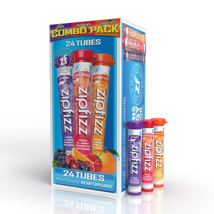 Zipfizz energy powder tubes shown for convenient on-the-go hydration