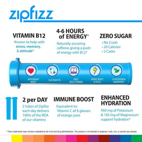 Zipfizz powder pours into water for quick, tasty energy and hydration