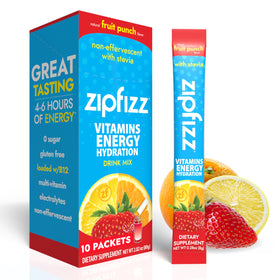 Zipfizz Fruit Punch sachet ready for on-the-go energy