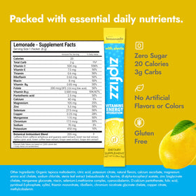 Zipfizz lemonade glass with ice for refreshing hydration