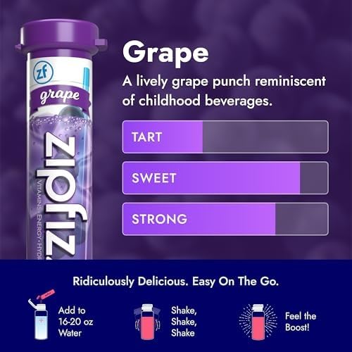 Zipfizz on the go energy stick shown beside a backpack for busy days