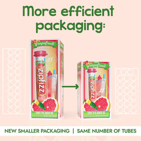 Zipfizz pink grapefruit tube dispense for on-the-go hydration.