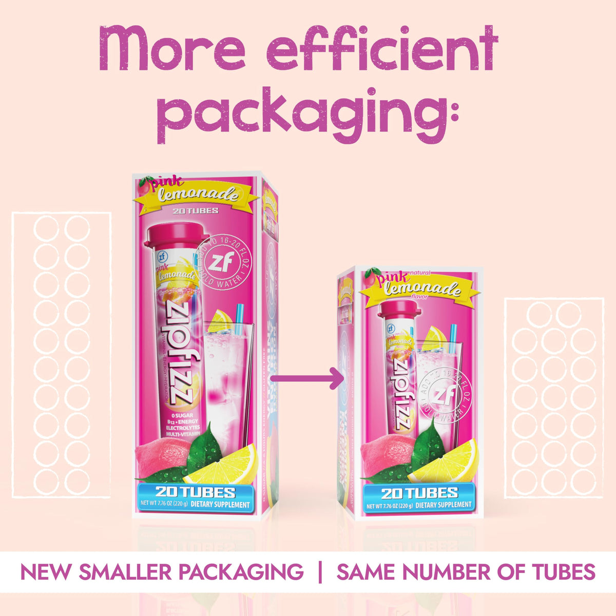 Zipfizz pink lemonade powder being poured into water for quick hydration