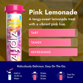 Zipfizz Pink Lemonade travel sticks ideal for on-the-go energy