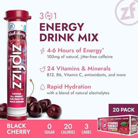 Zipfizz being poured into water for quick hydration