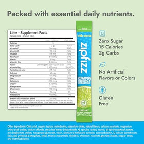 Zipfizz Lime drink in glass showing refreshing, non-fizzy flavor and hydration.