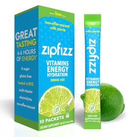 Zipfizz Lime sachet ready to mix for steady energy and hydration.