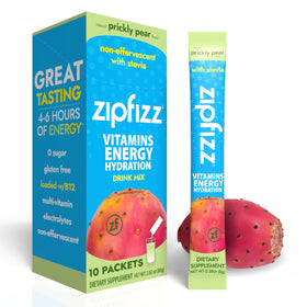 Zipfizz Stevia Prickly Pear sachet for on-the-go energy without sugar.