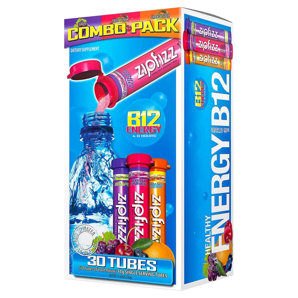 Zipfizz variety-pack 30 tubes for convenient, nutrient-dense energy on the go.