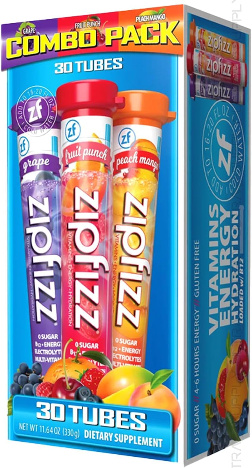 Zipfizz Variety SP 2-pack 30-count energy drink mix for on-the-go boosts.