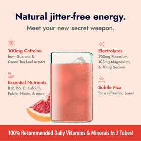 Close-up label shows vitamins and electrolytes supporting daily wellness.