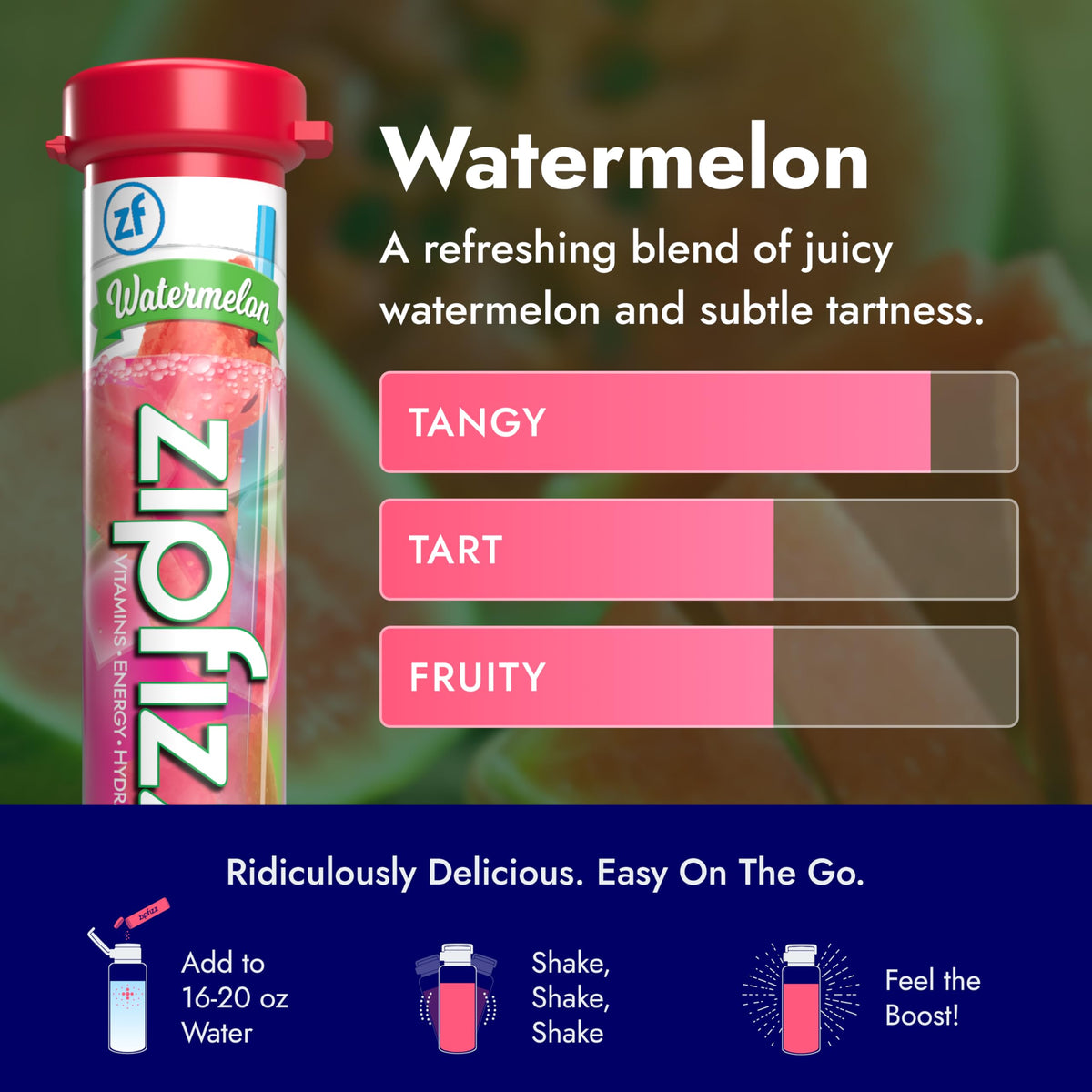 Zipfizz Watermelon packets on the go support hydration and daily nutrient intake.