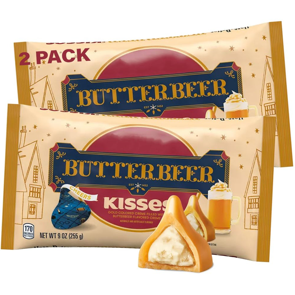 Zisbers Butterbeer Kisses with gold creme-filled centers for a festive, bite-size treat.