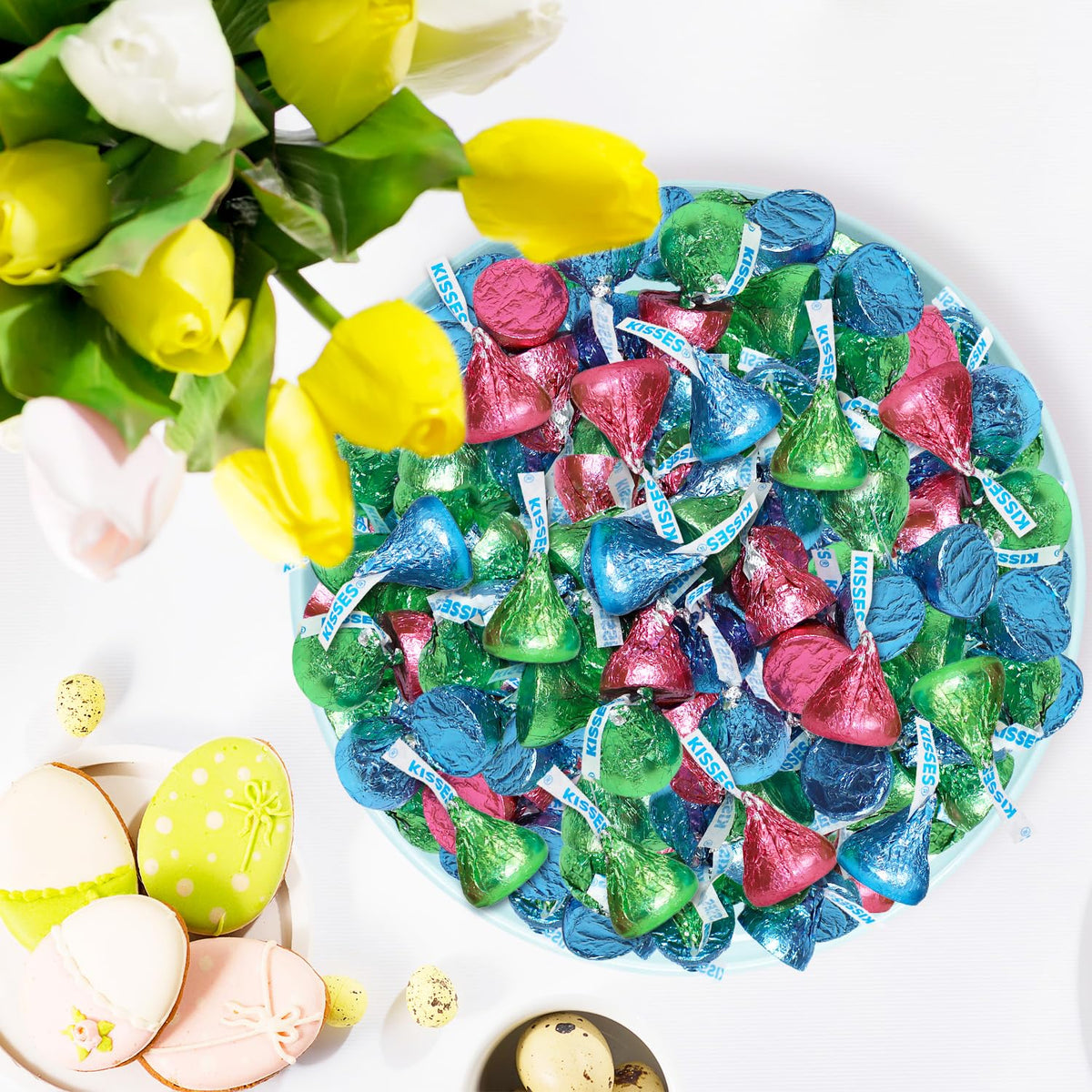 Zisbers candy buffet display with pastel chocolates boosts party visuals