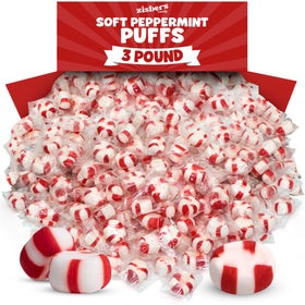Zisbers Soft Peppermint Puffs bag for party bowls and gifting, with refreshing flavor.