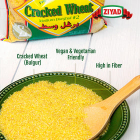 Ziyad Cracked Bulgur No. 2 simmers in a pot for quick cooking.