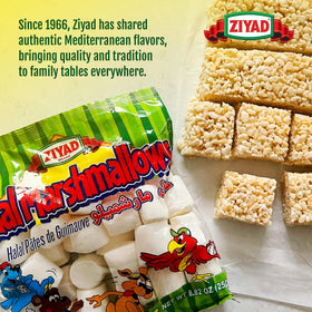 Ziyad Gourmet halal large marshmallows back label with halal certification details.