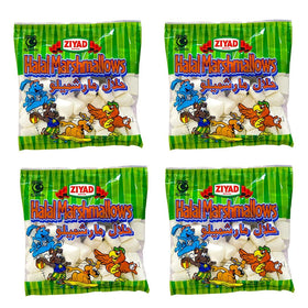 Ziyad Gourmet halal large marshmallows pack front, highlighting pork-free and gluten-free indulgence.